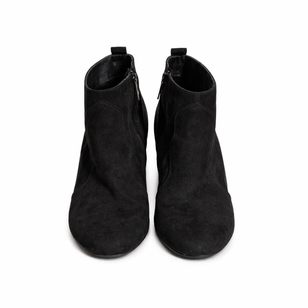 American Eagle Black Ankle Boots Side Zipper Chunky Heel Size 8.5
